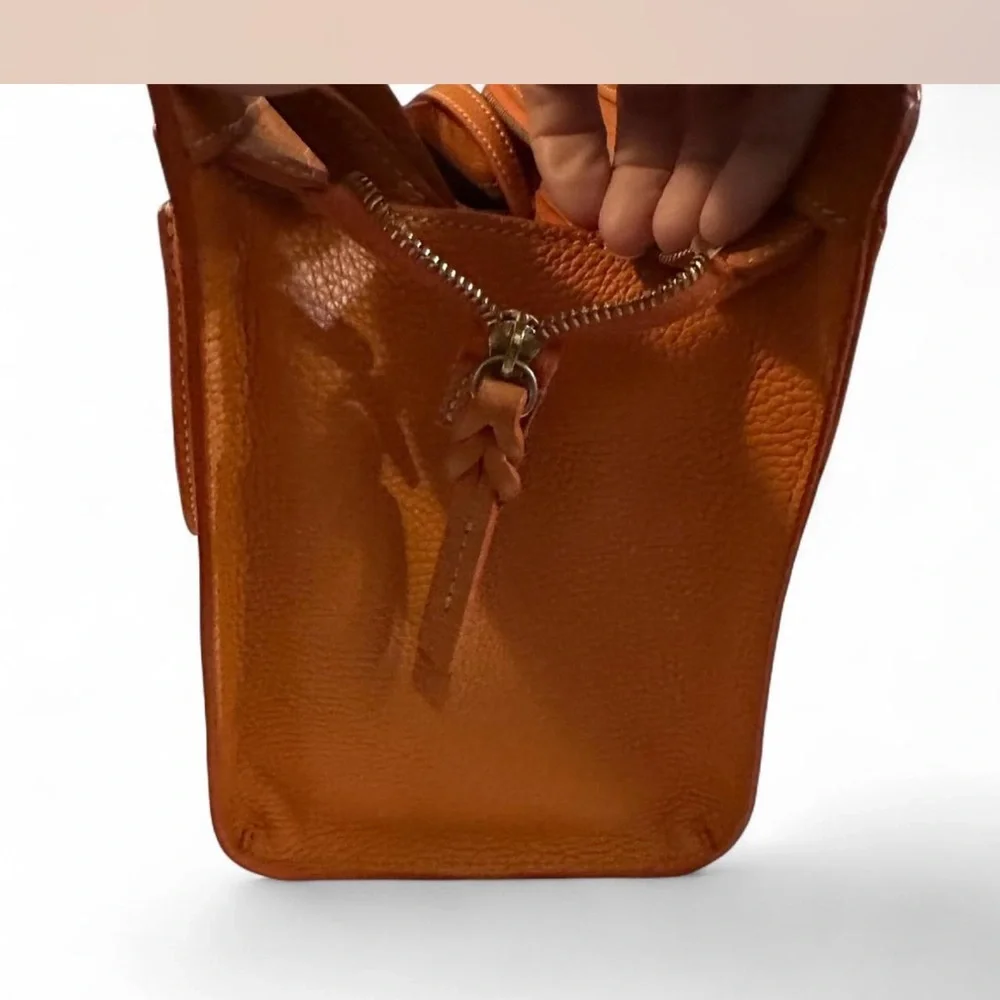 Dooney & Bourke Orange Pebbled Leather Satchel